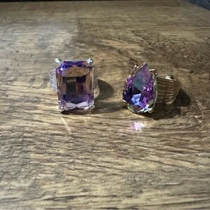 New Pink Panache rings gold/pink & silver/purple adjustable rings